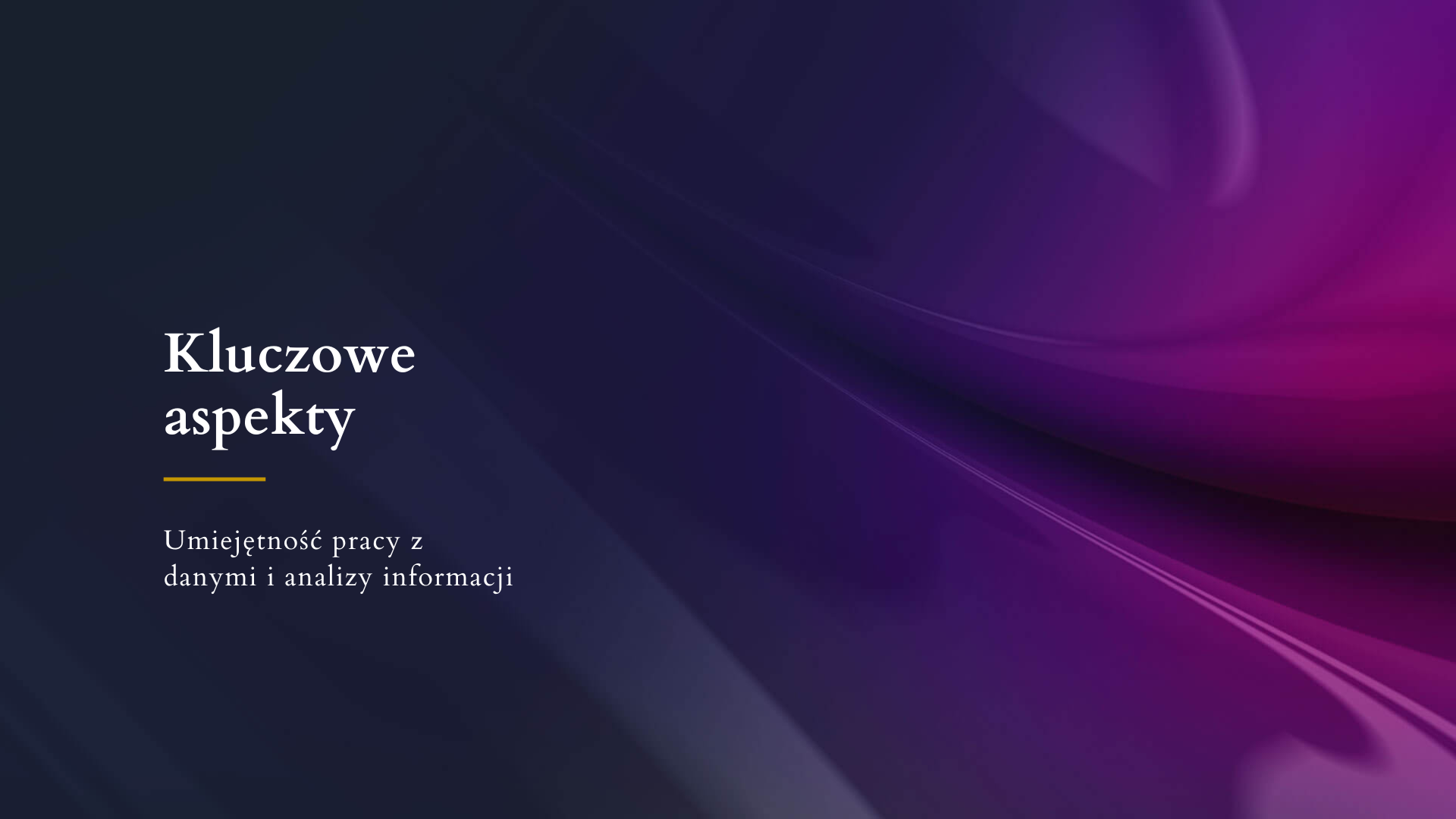 Umiejętność pracy z danymi i analizy informacji