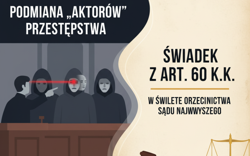 Podmiana „aktorów” przestępstwa przez świadka z art. 60 k.k. w świetle orzecznictwa Sądu Najwyższego